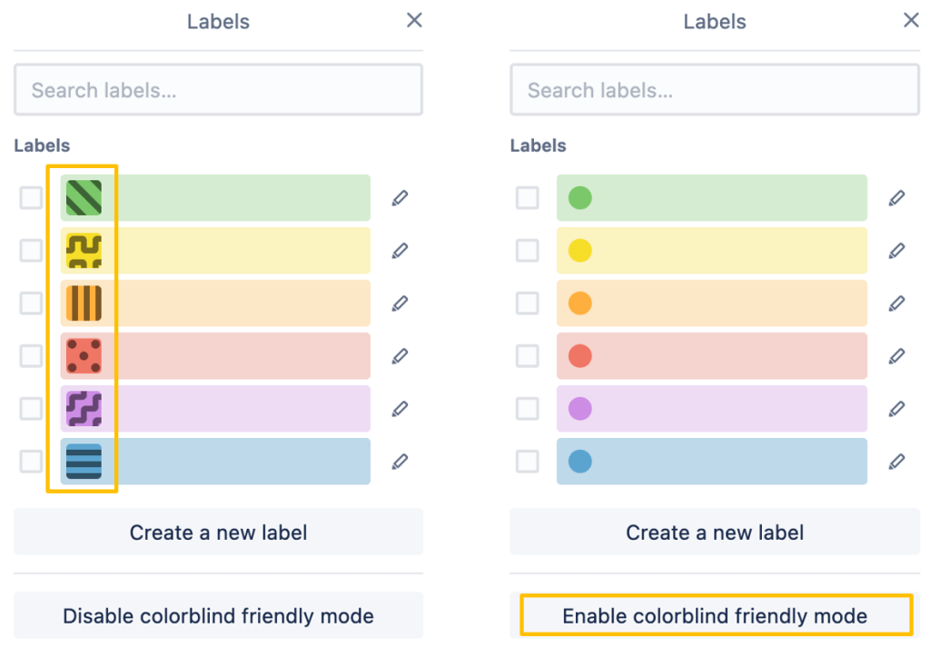 Color blind mode in Trello